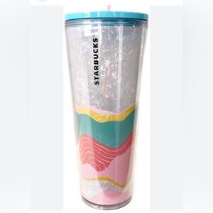 NWTStarbucks Clear Tumbler with Black Lid